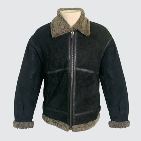 Vintage Danier Shearling Leather Aviator Bomber Jacket - Picture 2 of 14